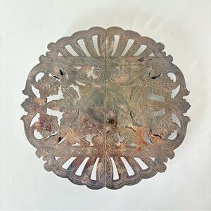 Vintage Wallace Silverplate 7332 Silver Plated Ornate Expanding Hot Plate Trivet